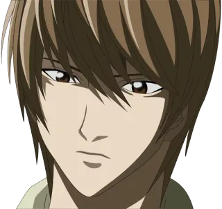 😐 Light Yagami Death Note anime, manga, death note, light yagami, character, face, portrait telegram sticker