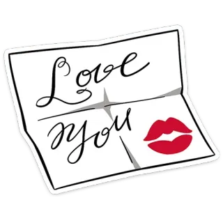 💋 Love you cinta, ciuman, surat, romantis, kasih sayang, salam telegram sticker