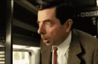 😔 Mr. Bean mr. bean, funny, comedy, facial expression whatsapp sticker