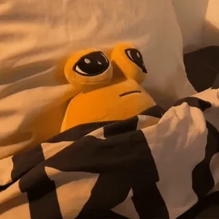 😴 plush, frog, yellow, bed, sleepy, cozy telegram sticker