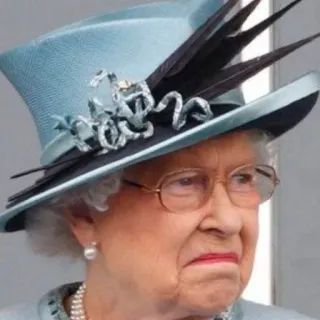 😑 Queen Elizabeth II королева елизавета, монарх, королевская семья, великобритания, шляпа, портрет telegram sticker