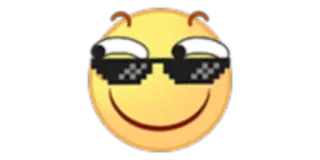 🤓 emoji, sunglasses, deal with it, cool, smile, cartoon, meme telegram sticker
