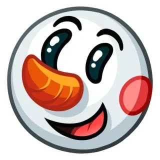 ⛄️ Emoji, Gesicht, Fröhlich, Kreis, Lächeln, Illustration telegram sticker