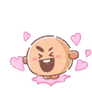 ❤️ mignon, dessin animé, personnage, coeurs, joyeux telegram sticker