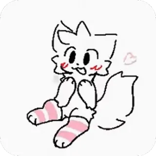 🥰 hoạt hình, cáo, dễ thương, động vật, bản vẽ, trắng, kawaii telegram sticker