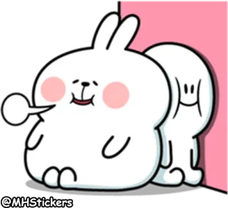 😞 @MHStickers rabbit, cute, cartoon, animal, sticker telegram sticker
