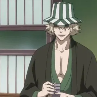 🧩 Kisuke Urahara Bleach Anime, Bleach, Kisuke Urahara, Charakter, Hut, Shinigami telegram sticker