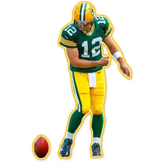 👋 Aaron Rodgers Sepak bola Amerika, NFL, Atlet, Olahraga, Quarterback, Aaron Rodgers, Green Bay Packers telegram sticker