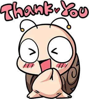 🐌 Thank You terima kasih, imut, siput, bersyukur, kartun whatsapp sticker