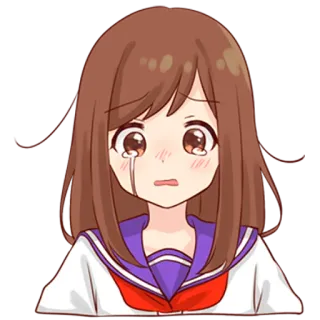 😭 animé, pleurer, fille, triste, larmes, émotionnel telegram sticker