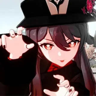 🤫 Hu Tao Genshin Impact Аниме, Видеоигра, Персонаж, Ху Тао, Genshin Impact telegram sticker