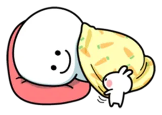 💤 Cartoon, Süß, Hase, Kissen, Decke whatsapp sticker