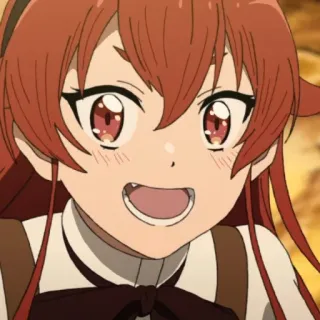 😃 Anime, Cô gái, Tóc đỏ, Nhân vật, Nụ cười telegram sticker