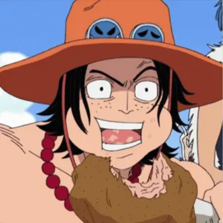 🔥 Ace One Piece Anime, One Piece, Ace, Cibo, Cartone animato, Personaggio telegram sticker