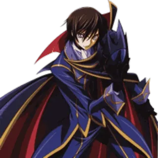 😏 Lelouch Lamperouge Code Geass アニメ, ルルーシュ, コードギアス, 仮面, ゼロ whatsapp sticker