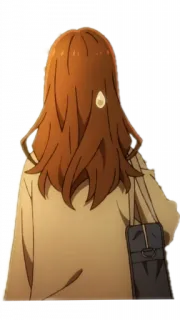 😅 Anime, Garota, Visão Traseira, Ombro, Cabelo telegram sticker
