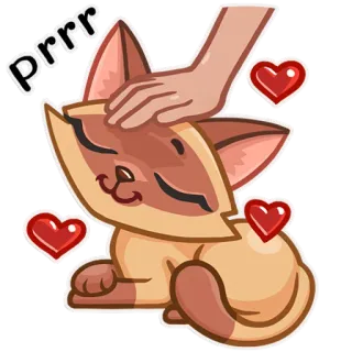 😊 Prrr cat, pet, heart, animal, purr, love telegram sticker