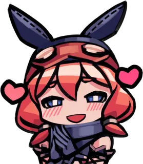 🥰 anime, bunny ears, cute, hearts, cartoon, girl, chibi whatsapp sticker