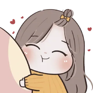 🩰 desenho animado, menina, fofo, coração, amor, abraço, kawaii telegram sticker