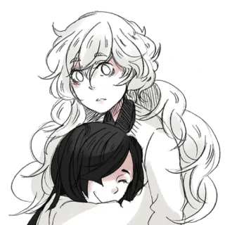 ☺️ Câlin, Animé, Mignon, Affection, Dessin animé, Fille telegram sticker