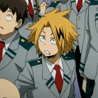 ⚡️ Denki Kaminari My Hero Academia Anime, My Hero Academia, Denki Kaminari, Personaje, Uniforme escolar whatsapp sticker