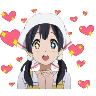 😍 anime, girl, hearts, sparkle, cute telegram sticker