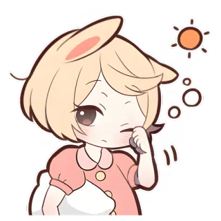 ☀ Мультфильм, Милый, Сонный, Аниме, Каваий, Зайчик, Сон telegram sticker
