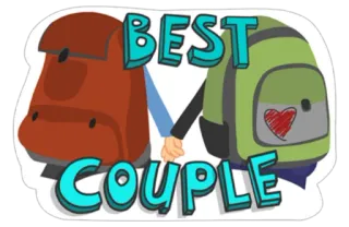 💖 BEST COUPLE plecaki, para, miłość, związek, kreskówka, serce telegram sticker