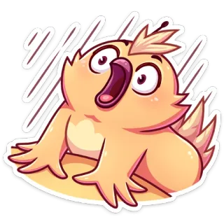 😱 pássaro, desenho animado, animal, fofo, engraçado, amarelo, pintinho telegram sticker