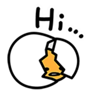🙋 Hi... ไข่, ทักทาย, น่ารัก, สวัสดี, การ์ตูน, ไก่, สัตว์ telegram sticker