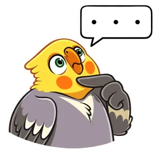🤔 calopsita, pássaro, pensando, animal, fofo, papagaio telegram sticker