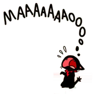 😫 MAAAAAAAOOOOO Desenho animado, Gato, Gritando, Onomatopeia, Animado telegram sticker