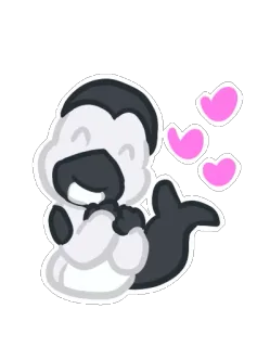 😍 Cartoon, Zeehond, Harten, Liefde, Schattig, Vrolijk telegram sticker