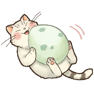 🥚 chat, oeuf, animal, mignon, autocollant, dessin animé telegram sticker