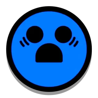 😨 emoticon, face, blue, sad, shocked, emoji telegram sticker