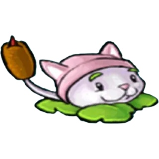 🐱 game, cartoon, cat, plant, creature, illustration whatsapp sticker