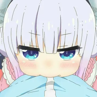 😕 Kanna Kamui Miss Kobayashi's Dragon Maid anime, dragon, kanna, cute, manga, character, girl whatsapp sticker