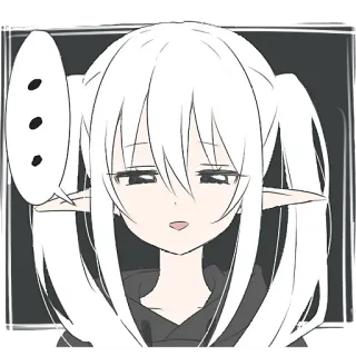 🧐 ... Anime, Elfo, Carino, Cartone animato, Manga, Personaggio, Illustrazione telegram sticker