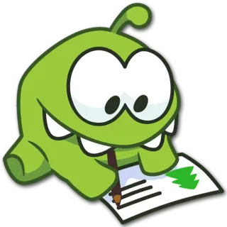 📝 Om Nom Cut the Rope 옴 놈, Cut the Rope, 초록 괴물, 만화, 그림, 귀여운 telegram sticker