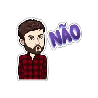 ❌ NÃO no, bitmoji, cartoon, disagreement, expression, Portuguese telegram sticker