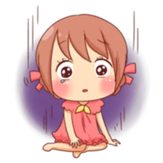 😢 ちび, 可愛い, アニメ, 女の子, 悲しい, 泣き telegram sticker
