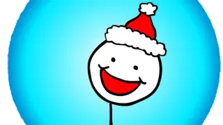 🎅 мультфильм, человечек, рождество, шапка Санты, иллюстрация, праздник, праздничный telegram sticker