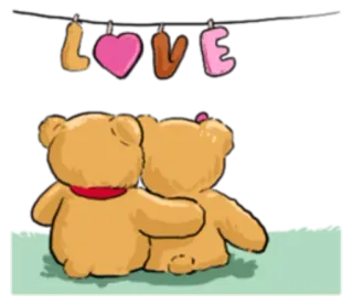 💕 LOVE amor, osos, dibujos animados, lindo telegram sticker