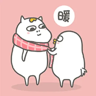 😃 暖 Мультфильм, Животное, Каваий, Милый, Теплый, Шарф whatsapp sticker