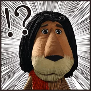 😐 puppet, confusion, question mark, exclamation point, thinking telegram sticker