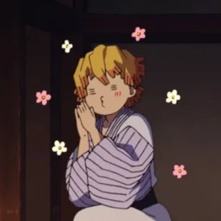 💛 anime, chibi, cute, flowers whatsapp sticker