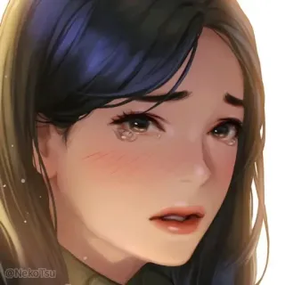 😭 triste, pleurs, fille, animé, émotionnel telegram sticker