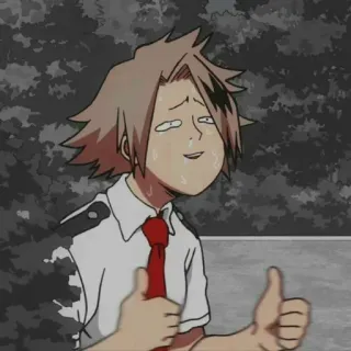 👍 Denki Kaminari My Hero Academia anime, denki kaminari, my hero academia, thumbs up, funny, cute whatsapp sticker