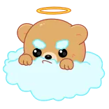 😠 bear, angel, cloud, cartoon, cute, kawaii telegram sticker
