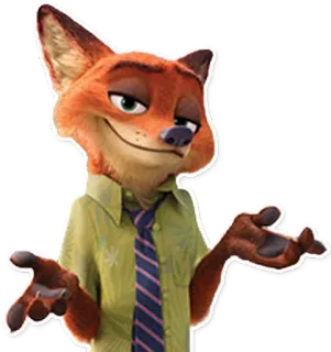 ❓ Nick Wilde Zootopia raposa, personagem, nick wilde, zootopia, animação, filme telegram sticker